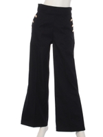 サイドスリットワイドパンツ/NAVY