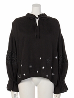 スター刺繍ブラウス/キャメル