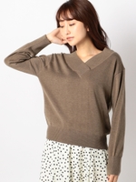 ウォッシャブル４wayVニット/モカ