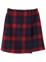 ・チェックミニスカート/ネイビー