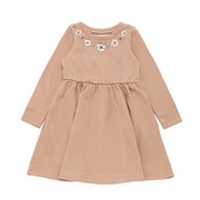 【50%OFF】【トドラー向け】ビジューモチーフ裏毛ワンピース