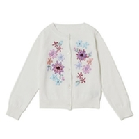 お花刺しゅう入りニットカーディガン