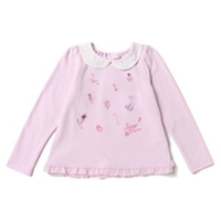 【30%OFF】レース丸衿つきコスメ刺しゅう入り裏毛トレーナー