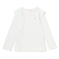 【30%OFF】袖フリルクルーネックTシャツ