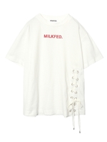 LACE-UP HEM TOP/ホワイト