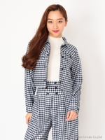ギンガムジャケット/ネイビー