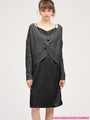 クロスニットワンピセット/チャコールグレー