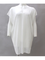 【Alluge】シースルーVネックチュニック/ホワイト(001)