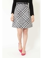 スランティングチェックフレアスカート◆/MIDNIGHT(120)