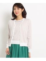 【洗える】ビジューエンブロニットアンサンブル/ライトグレー(511)