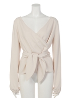 フロントリボンカシュクールTOP/L/BEG