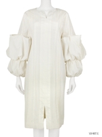 ボリュームデザインスリーブワンピース/WHITE