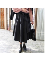 ミモレ丈フレアラップスカート/ベージュ