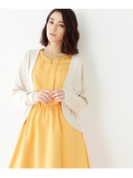 【洗える】ラウンドニットボレロ/ホワイト系(002)