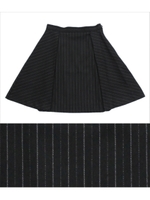 【Settimissimo】ピンストライプミディスカート/ネイビー/ホワイト(060)