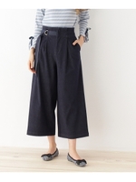 【WEB限定サイズあり】ジャージデニムワイドパンツ/ブルー系(096)