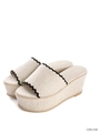 ウェーブカットウェッジサンダル/CREAM