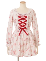 キャットチェリーワンピース/ホワイト