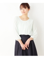 タック ジョーゼットブラウス/ライトグリーン(021)