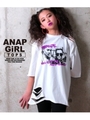 【ANAP GIRL】ダメージフォト5分袖Tシャツ/ホワイト(001)