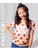 【ANAP GIRL】ヒマワリ転写プリントTシャツ/ホワイト(001)