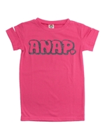 【ANAP KIDS】袖デザイングリッターロゴTシャツワンピース/ホワイト(001)