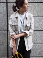 【WEB限定】JC コットン/麻 4ポケットジャケット / サファリジャケット/NATURAL