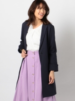 ダブルフェイスロングジャケット/ネイビー