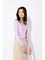 フラワーエンブロイダリーニット/ラベンダー�1(081)