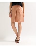 タックフレアカラースカート/ライトオレンジ(066)