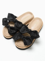 ダブルリボンサンダル/ブラック