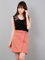 レース切替ノースリニット/ブラック