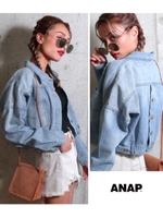 【ANAP】BACKボタンデニムジャケット/ライトブルー(038)