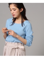 [L]ラメリブクルーニット/ライトブルー(091)