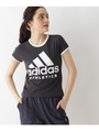 adidas パイピングロゴコットンTシャツ/ブラック(019)