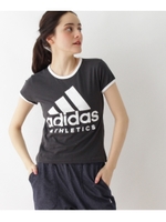 adidas パイピングロゴコットンTシャツ/ブラック(019)