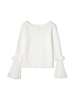 《EDIT COLOGNE》透かしベルスリーブニット/ホワイト(030)