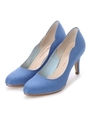 【柔らかソフトインソール】サイドスカラップカッティングパンプス/ブルー