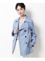 【防花粉/撥水素材】ショートトレンチコート/ライトブルー(091)