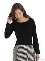 キャミ付きリブニット/チャコールグレー