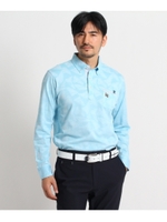 サーフボードモチーフ長袖ポロシャツ/ライトブルー(991)