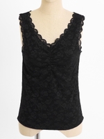 ☆スカラップギャザーインナー/ブラック柄