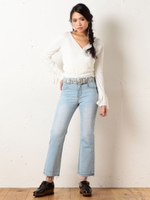 スリムフレアーデニム/ライトブルー