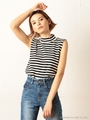 ノースリーブリブトップス/ハイショク