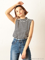 ノースリーブリブトップス/ハイショク