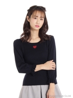 ハートくり抜きニット/コン