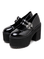 ハトメベルトパンプス/ブラック