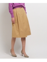 ベルトつきラップ風ツイルスカート/ライトベージュ(051)