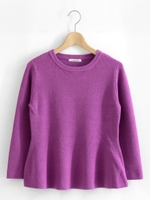 ペプラムニットプルオーバー/ネイビー