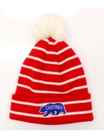 【anap mimpi】ボーダーワッペンニット帽/レッド(025)